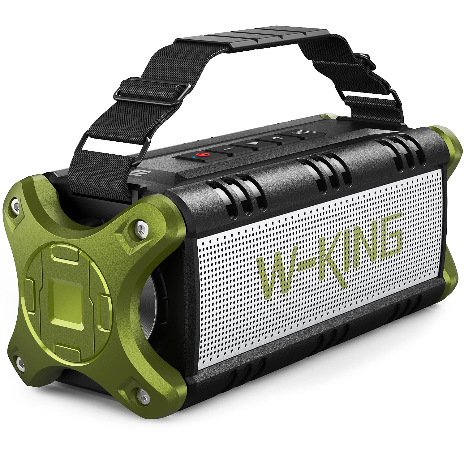 W-KING 蓝牙扬声器，50W 重低音便携式大声蓝牙扬声器，IPX6 防水户外扬声器，高清立体声/无线两对/2 个均衡器/移动电源/40 小时播放时间/TF 卡/AUX/NFC