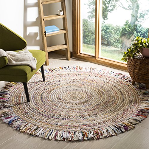 Safavieh 鳕鱼角系列CAP206B黄麻手织区域地毯，10英尺，象牙色/浅米色...