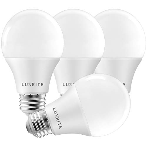 LuxRite A19 LED 灯泡 75W 等效，1100 流明，可调光标准 LED 灯泡 11W，封闭式灯具额定，能源之星，E26 中型底座 - 室内和室外