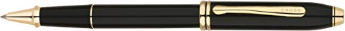 Cross 汤森（Townsend）黑色漆Selectip滚珠笔，配有23KT镀金任命