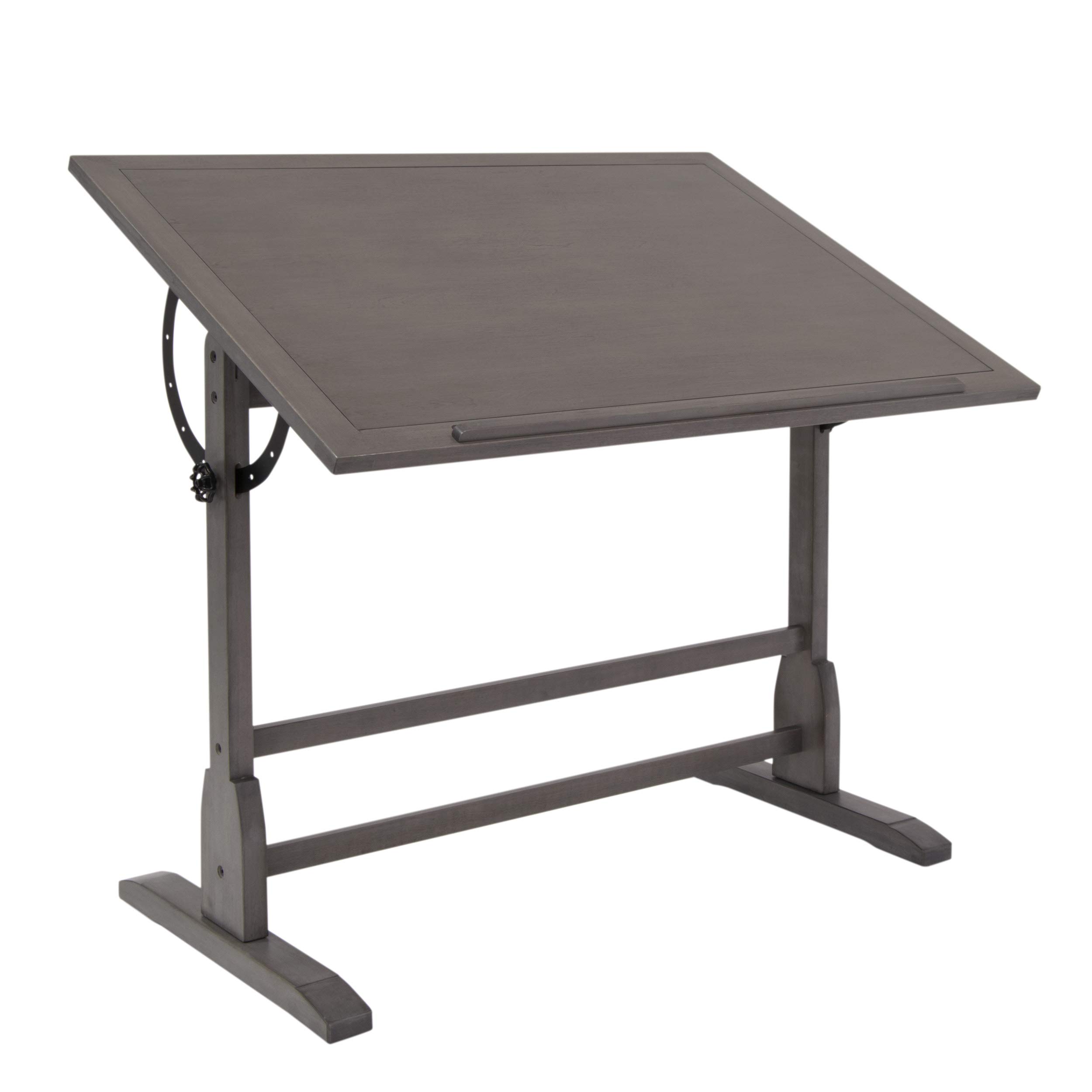 SD STUDIO DESIGNS SD 复古实木绘图 42' x 30' 角度可调节顶部绘图桌，大号，板岩灰色