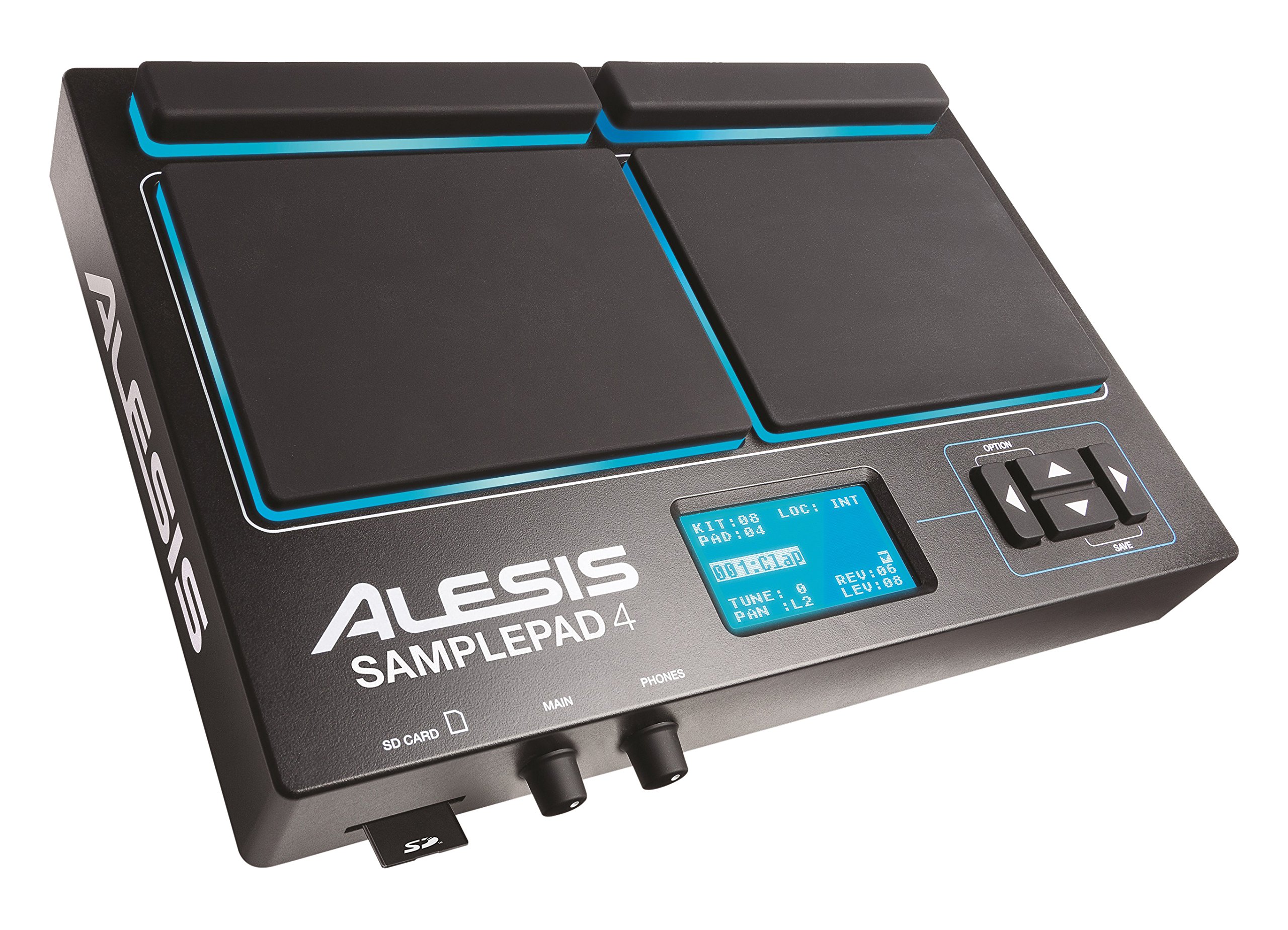Alesis 样品垫 4 |紧凑型打击乐器和样本触发乐器，带 4 个力度敏感垫、25 种鼓音色和 SD/SDHC 卡插槽