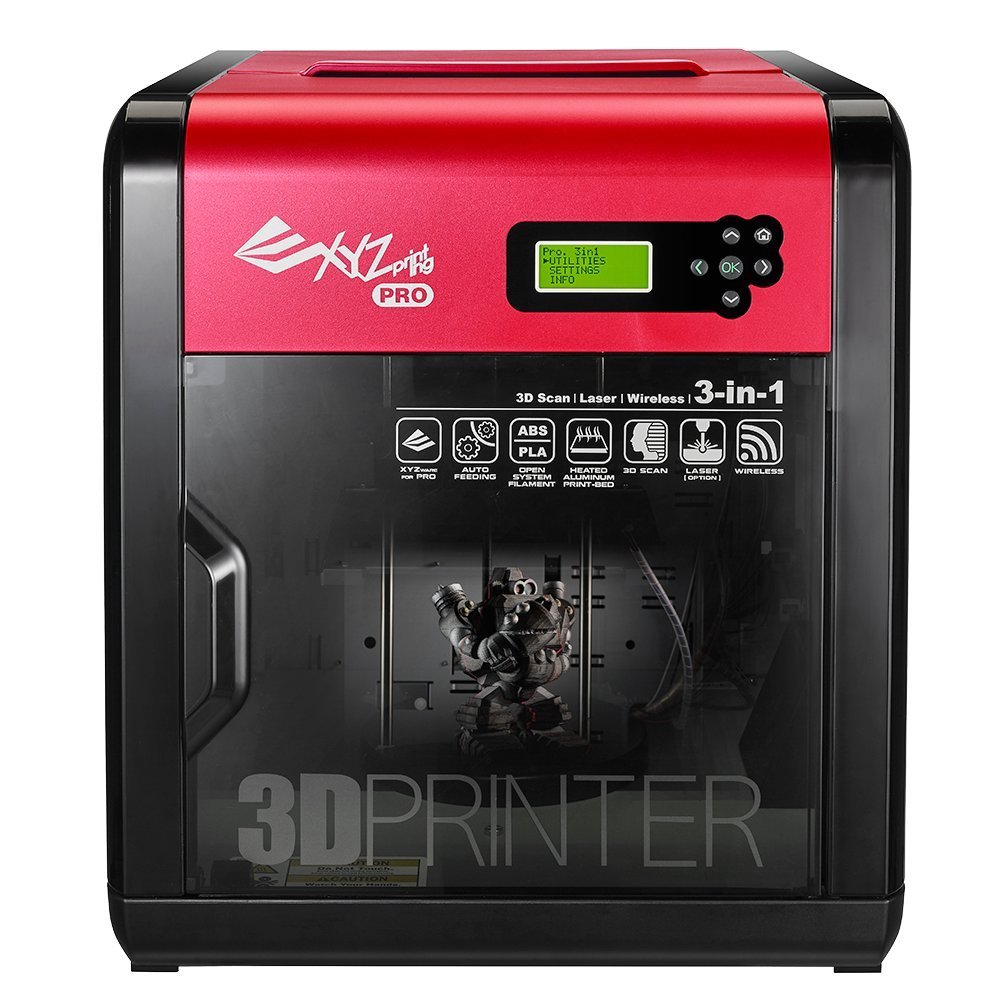 XYZprinting, Inc. [开纤] XYZprinting da Vinci 1.0 Pro。3合1无线-7.8''x 7.8''x 7.5''（3D打印机/ 3D扫描仪/激光雕刻机）