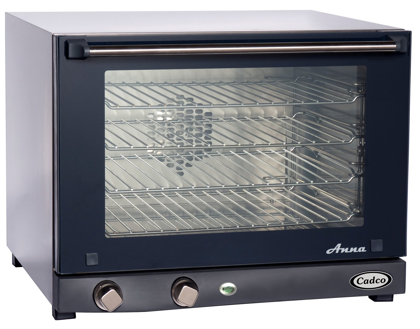 CADCO OV-023 Compact Half Size Convection Oven with Manual Controls, 208-240-Volt/2700-Watt, Stainless/Black, Small