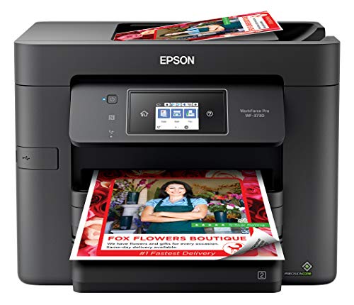 Epson 带有复印机，扫描仪，传真和Wi-Fi Direct的WorkForce Pro WF-3730多合一无线彩色打印机，黑色，10-1 / 2 x 7-1 / 2 x 6-1 / 2英寸