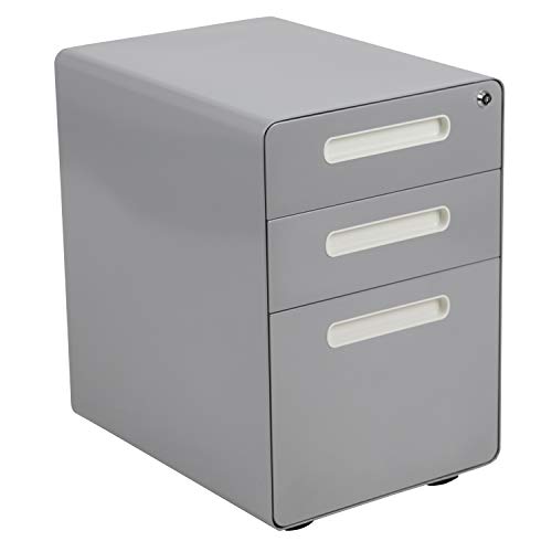Flash Furniture 3屉式移动文件柜，灰色