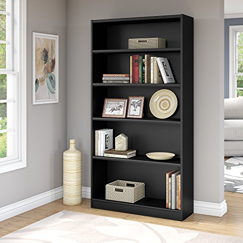 Bush Furniture 商务家具通用 72H 黑色书柜，5 层 72' (WL12436-03)...
