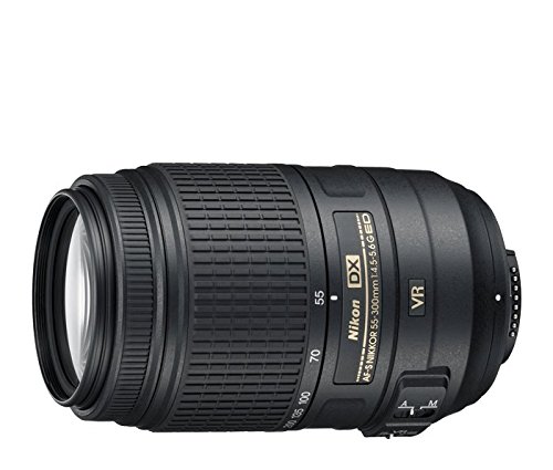 Nikon AF-S DX尼克尔55-300mm f / 4.5-5.6G ED减震变焦镜头，具有自动对焦功能，适用于DSLR相机
