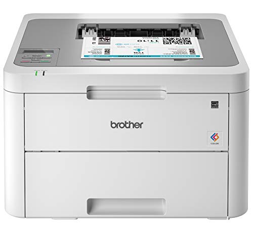 Brother Printer Brother HL-L3210CW紧凑型数字彩色打印机通过无线，Amazon Dash补货启用，白色提供激光打印机质量结果