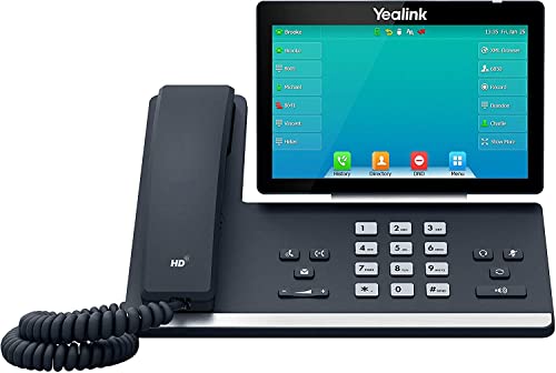 Yealink T57W IP 电话，16 个 VoIP 帐户。 7 英寸可调节彩色触摸屏。 USB 2.0、802.11ac Wi-Fi、双端口千兆以太网、802.3af PoE、不含电源适配器 (SIP-T57W)