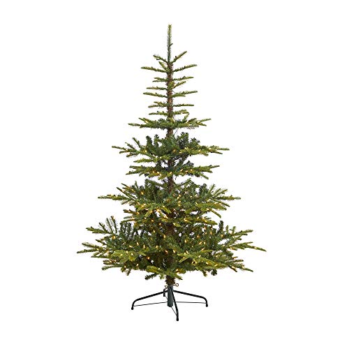 Nearly Natural 6英尺。多层华盛顿云杉人造圣诞树，配有 350 个透明灯光和 705 个可弯曲树枝
