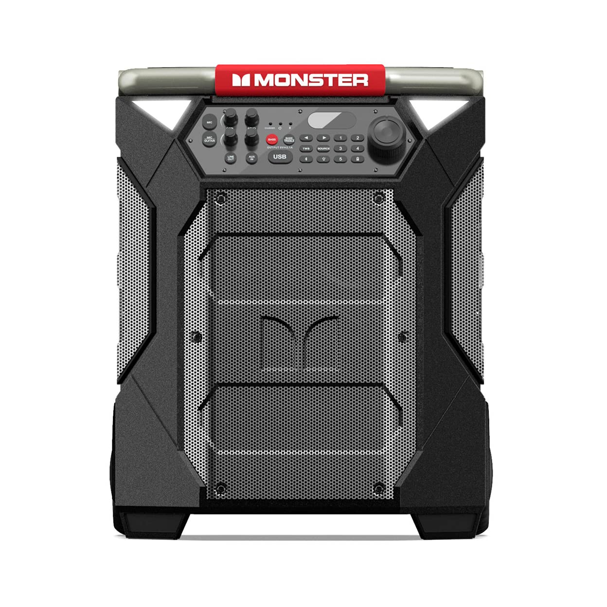 MONSTER Rockin' Roller 270 便携式室内/室外无线扬声器，200 瓦，播放时间长达 100 小时，IPX4 防水，Qi 充电器，连接到另一个 TWS 扬声器
