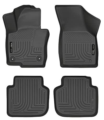 Husky Liners 耐风雨系列|前排和第二排座椅地板衬垫 - 黑色 | 98681 |适合 2012-2022 年大众帕萨特 4 件