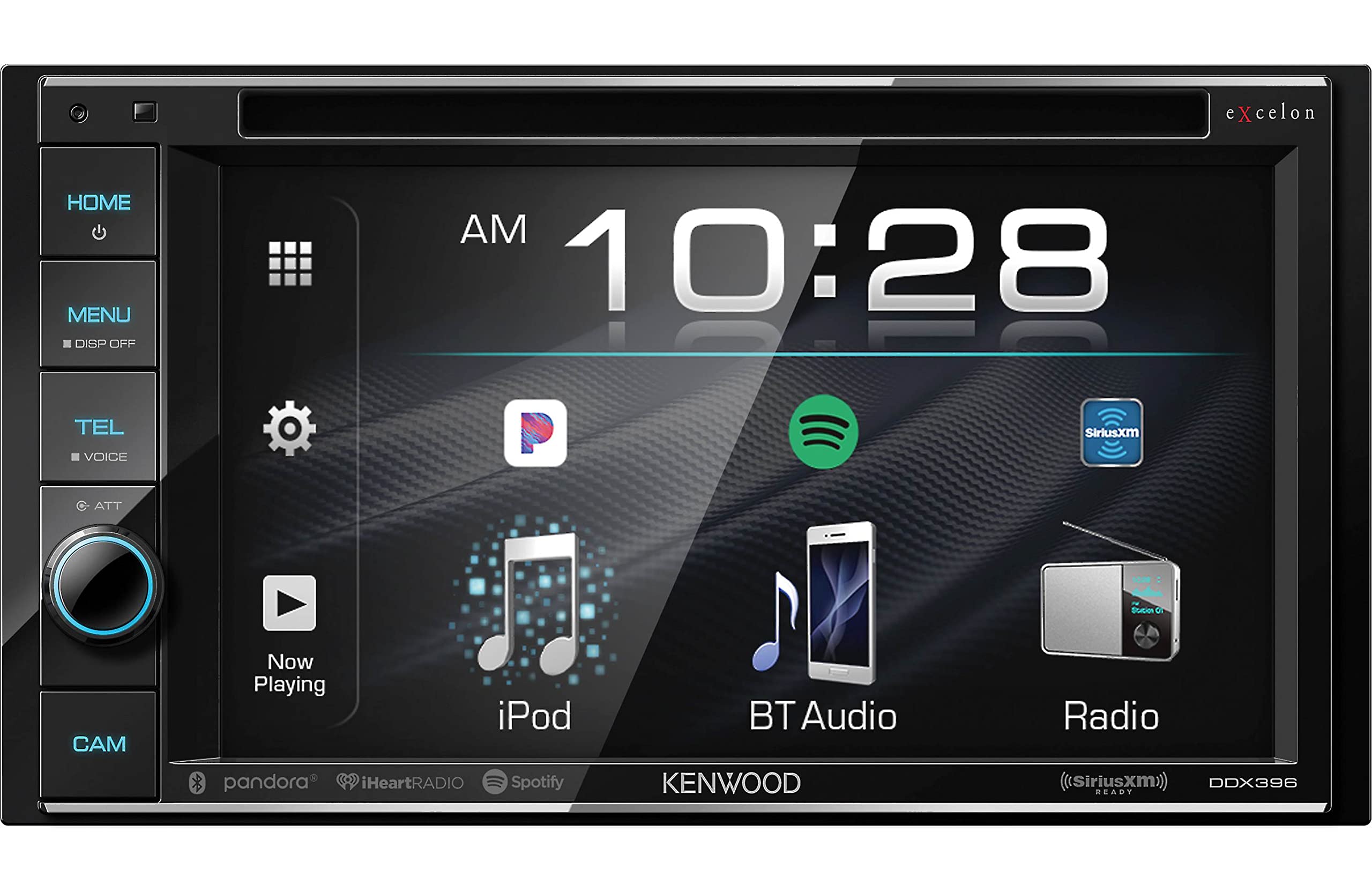 KENWOOD eXcelon DDX396BT 双 DIN SiriusXM 就绪蓝牙内置 DVD/CD/AM/FM 汽车立体声接收器，带 6.2 英寸触摸屏