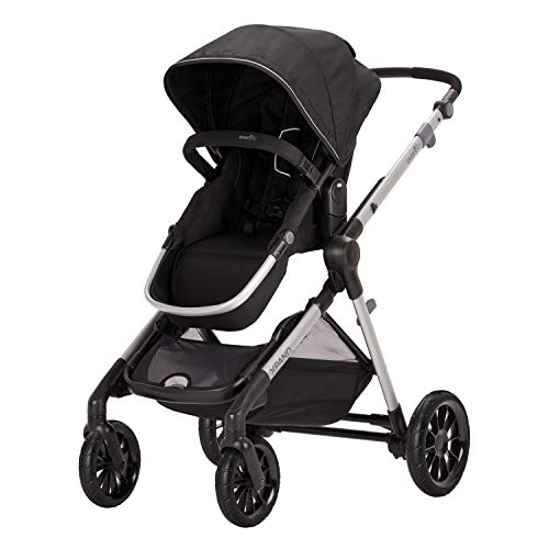 Evenflo Pivot Xpand，模块化婴儿推车，采用紧凑型折叠设计，可转换为双人婴儿推车（不包括其他学步座椅），种马黑色