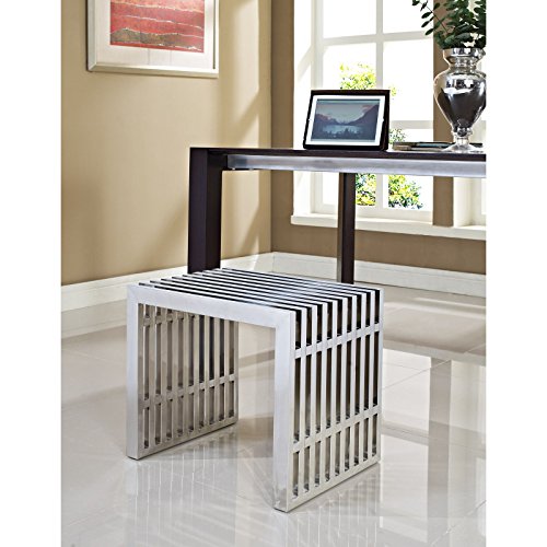 Modway Small Gridiron Stainless Steel Bench -