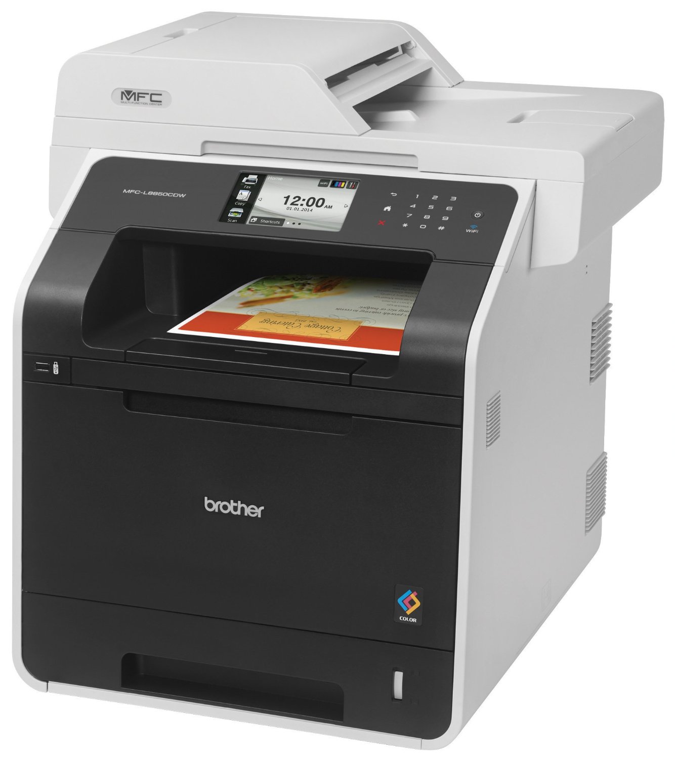 Brother Printer MFC-L8850CDW无线彩色激光打印机，具有扫描仪，复印机和传真功能，并启用了Amazon Dash补货