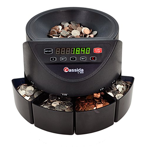 Cassida C100 电子硬币分类器/计数器，可计数硬币 1、5、10、25、250 个硬币/分钟，110 VAC