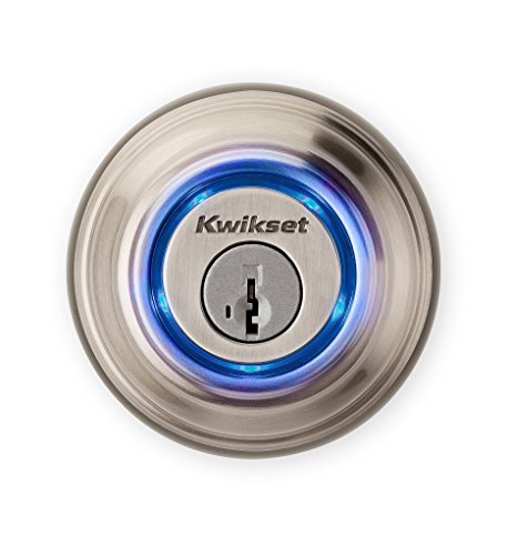 Kwikset - Kevo 99250-202 Kevo 第二代蓝牙触摸开启智能无钥匙进入电子门锁门锁具有 SmartKey 安全性，缎面镍