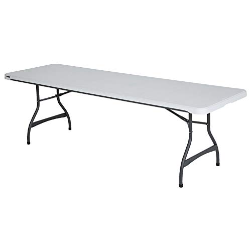 Lifetime 22980 折叠实用桌，8 英尺，白色花岗岩...