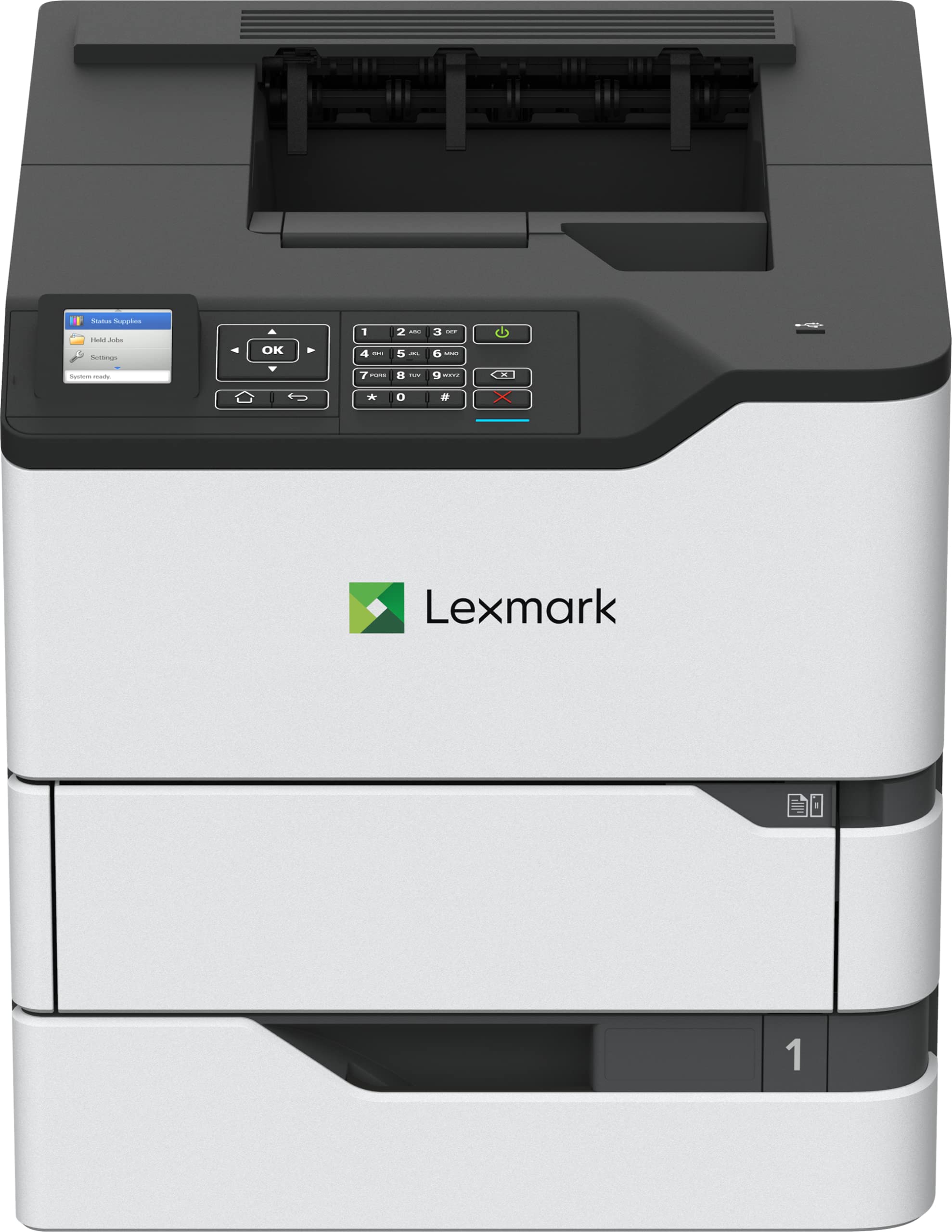 Lexmark MS823dn 办公用单色激光打印机，双面打印，打印速度 65 ppm，2.4 英寸彩色 LC...