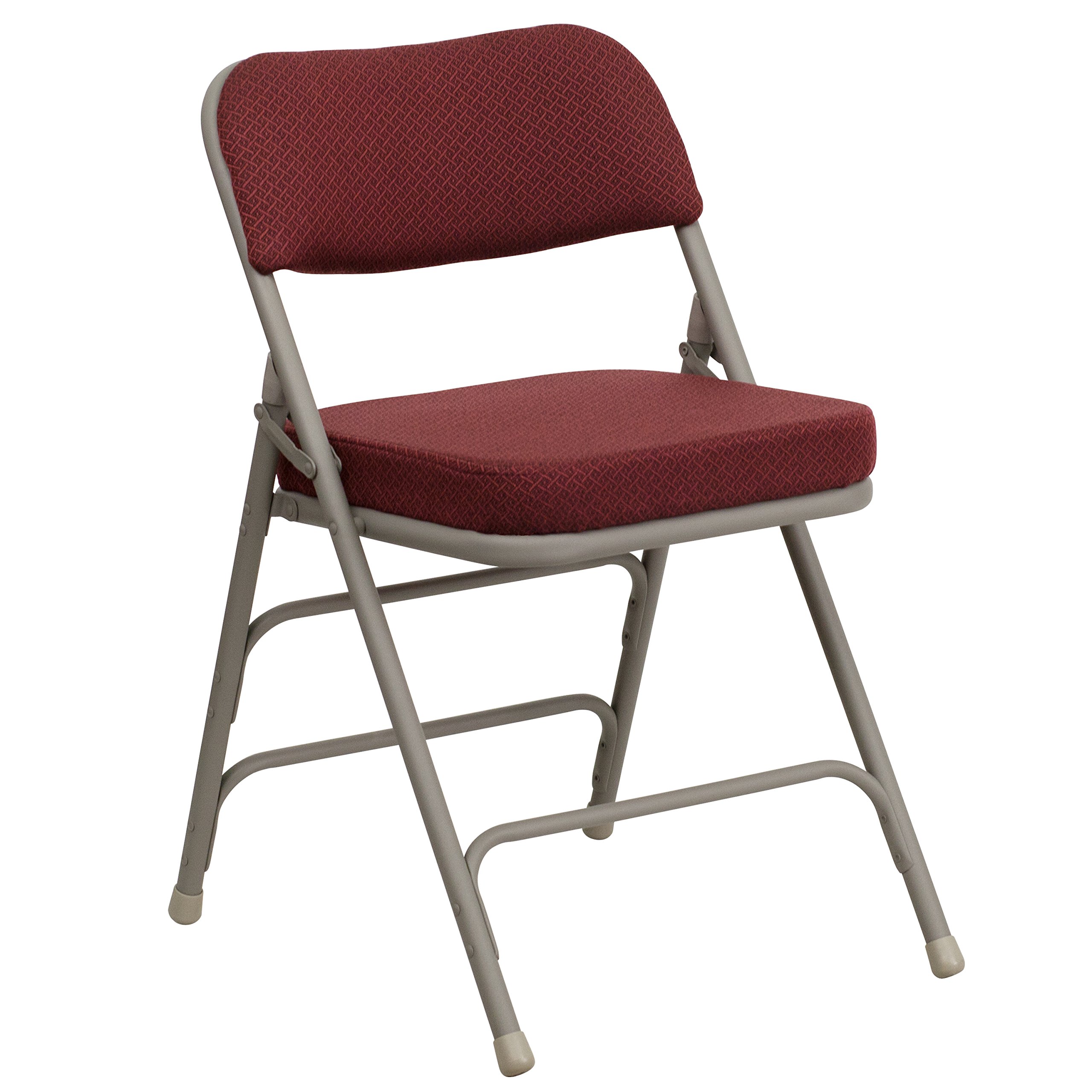 Flash Furniture 件装 Hercules 系列优质弧形三支撑和双铰链酒红色织物金属折叠椅