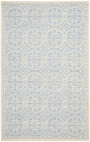 Safavieh 现代地毯 - 剑桥羊毛绒 - 浅蓝色/象牙色风格 - A 浅蓝色/象牙色/现代/6'L x 6'W/圆形