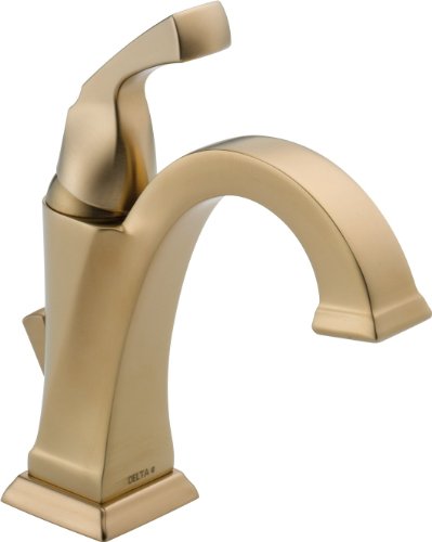 Delta Faucet Dryden 单孔浴室水龙头，金色浴室水龙头，单手柄，钻石密封技术，金属排水组件，香槟青铜色 551-CZ-DST
