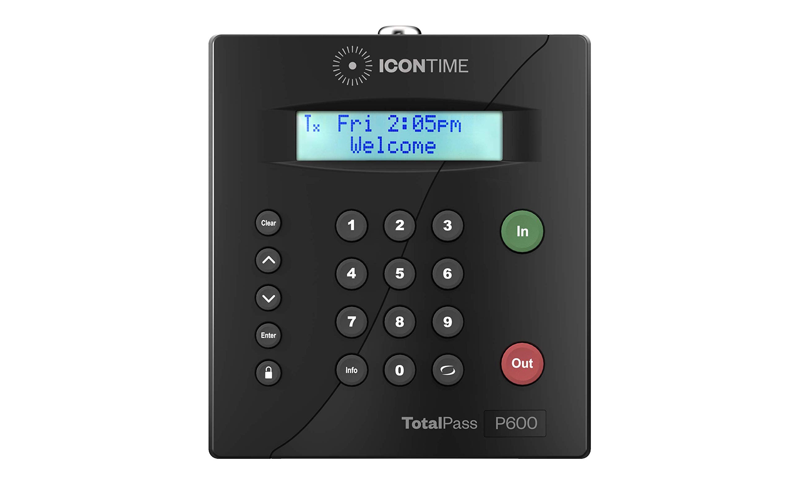 Icon Time Systems TotalPass P600 员工考勤钟 |美国制造|开箱即用 |通过 USB、网络、Wi-Fi 或 Web 管理考勤卡|时钟输入选项 PIN 码键盘、RFID 徽章或网络|无月费