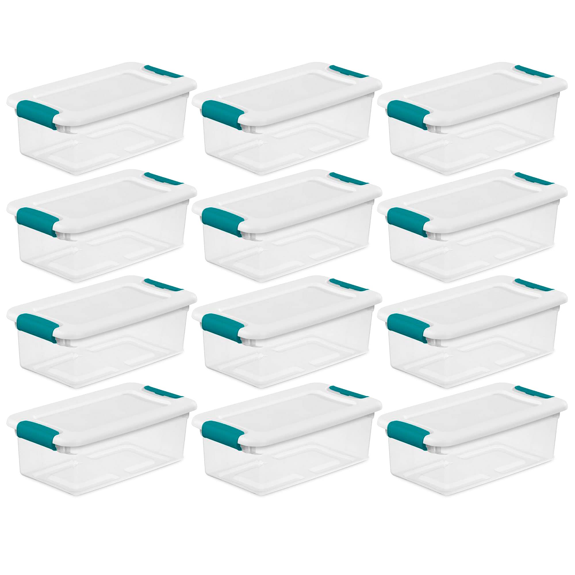Sterilite 多用途塑料锁盖存储手提箱适用于家庭和办公室整理，透明