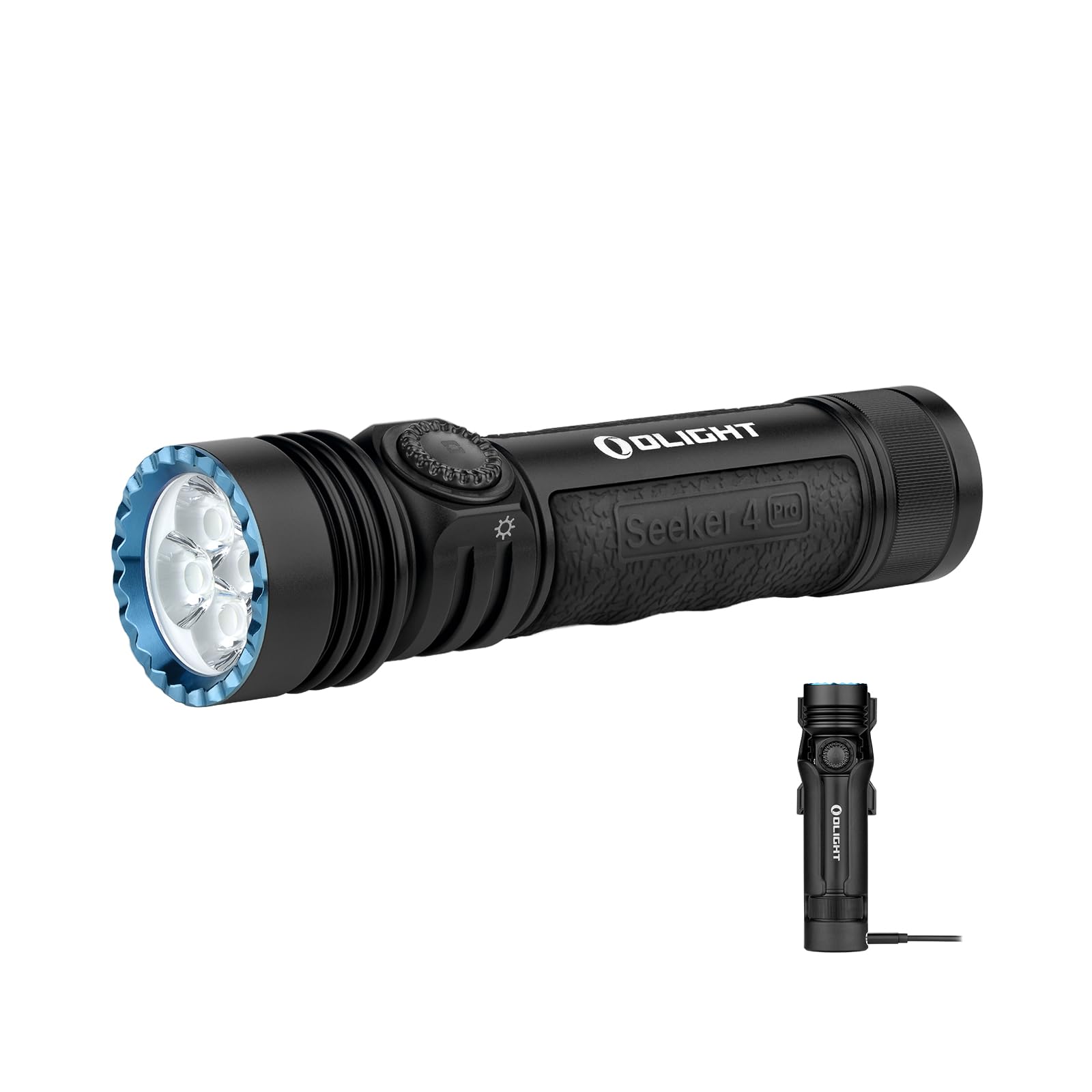 Olight Seeker 4 Pro 可充电手电筒，高流明强效明亮手电筒 4600 流明...