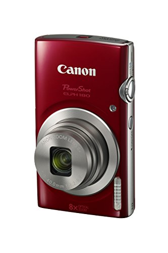 Canon 具有20.0 MP CCD传感器和8倍光学变焦的PowerShot ELPH 180（红色）