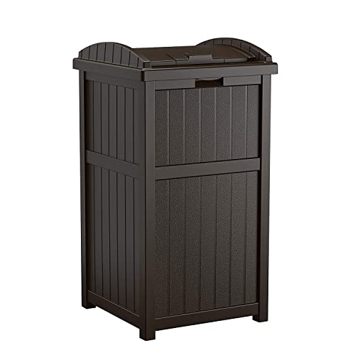 Suncast 33 Gallon Can Resin Outdoor Trash Hideaway with...