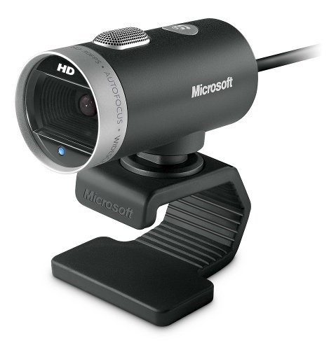 Microsoft LifeCam Cinema，带内置降噪麦克风的网络摄像头，光线校正，USB 连接，用于 Teams/Zoom 上的视频通话，兼容 Windows 8/10/11/ Mac，黑色