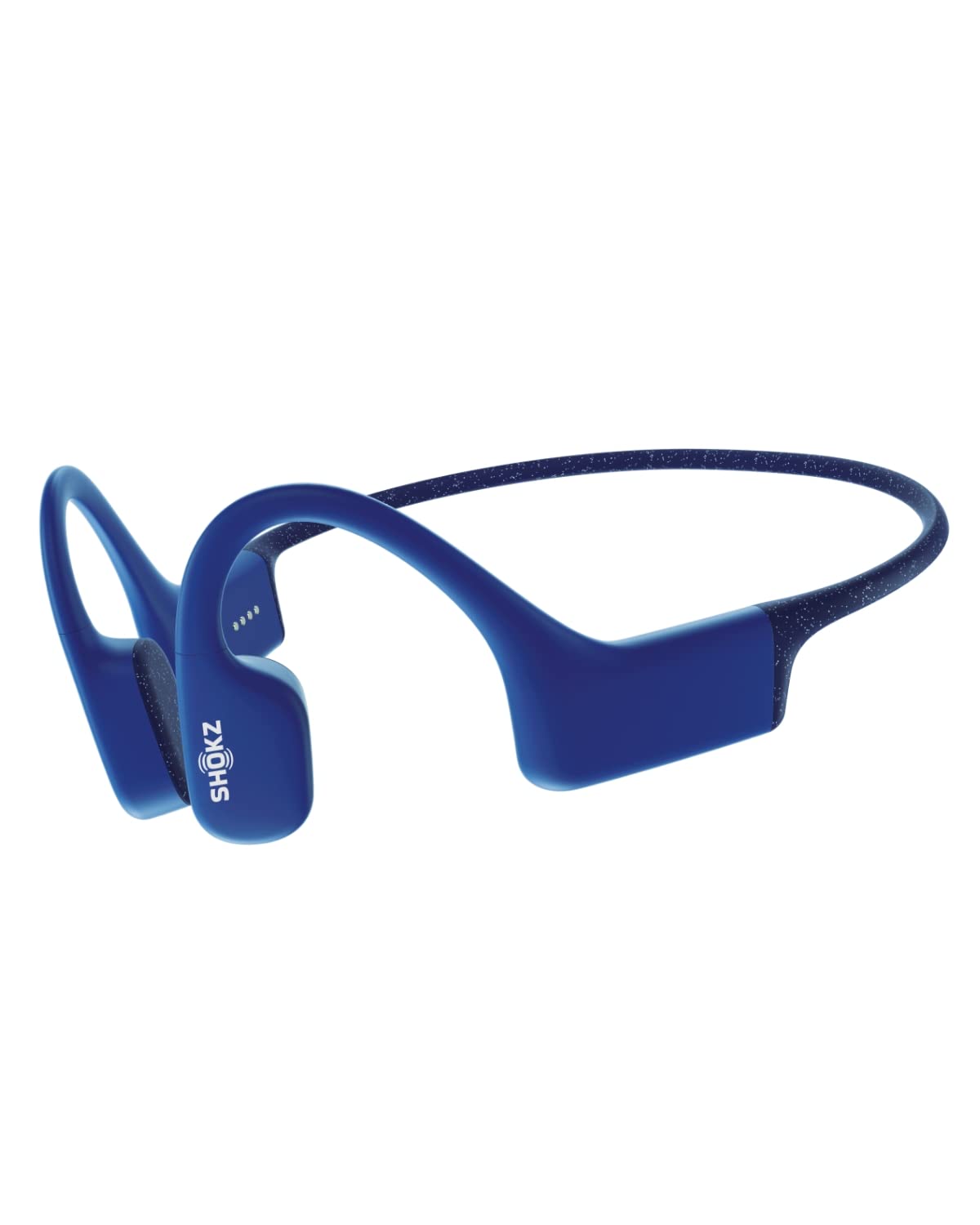 SHOKZ OpenSwim - 骨传导 MP3 游泳防水耳机 - 开放式无线耳机，带鼻夹和耳塞（蓝色）...