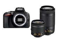 Nikon D5600 DX格式数码单反，带AF-P DX尼克尔18-55mm f / 3.5-5.6G VR和AF-P DX尼克尔70-300mm f / 4.5-6.3G ED