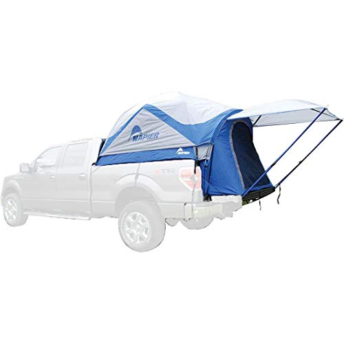 Napier Sportz 车辆专用紧凑型短卡车床便携式 2 人户外露营帐篷，配有可选的 4 x 4 英尺遮阳篷，蓝色