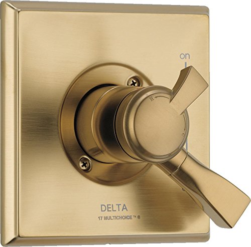 Delta Faucet Dryden 17 系列双功能淋浴手柄阀门装饰套件，香槟青铜 T17051-CZ（不...
