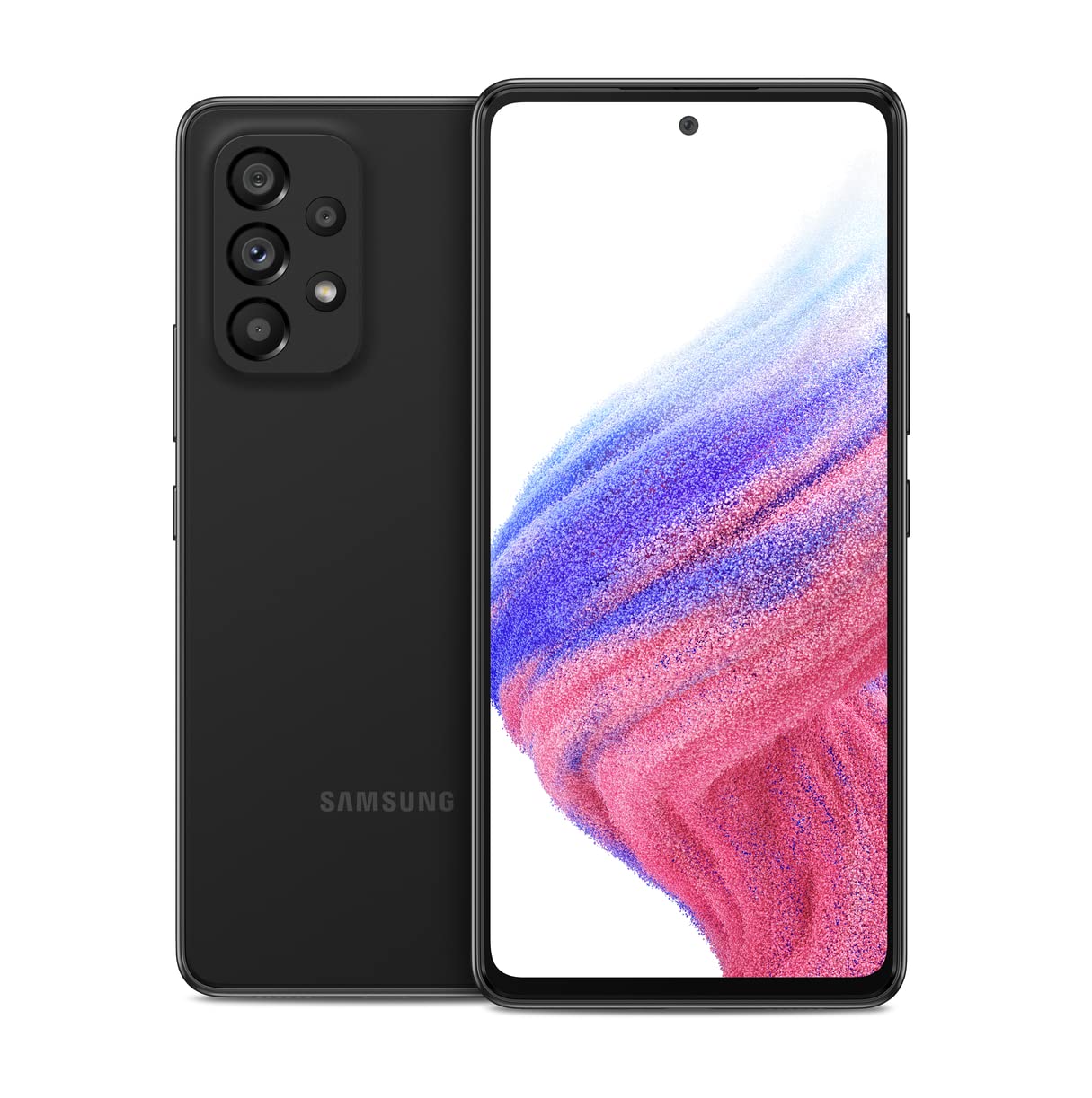 Samsung Galaxy A53 5G A 系列手机，工厂解锁 Android 智能手机，128GB，6.5 英寸 FHD Super AMOLED 屏幕，电池续航时间长，美国版，黑色