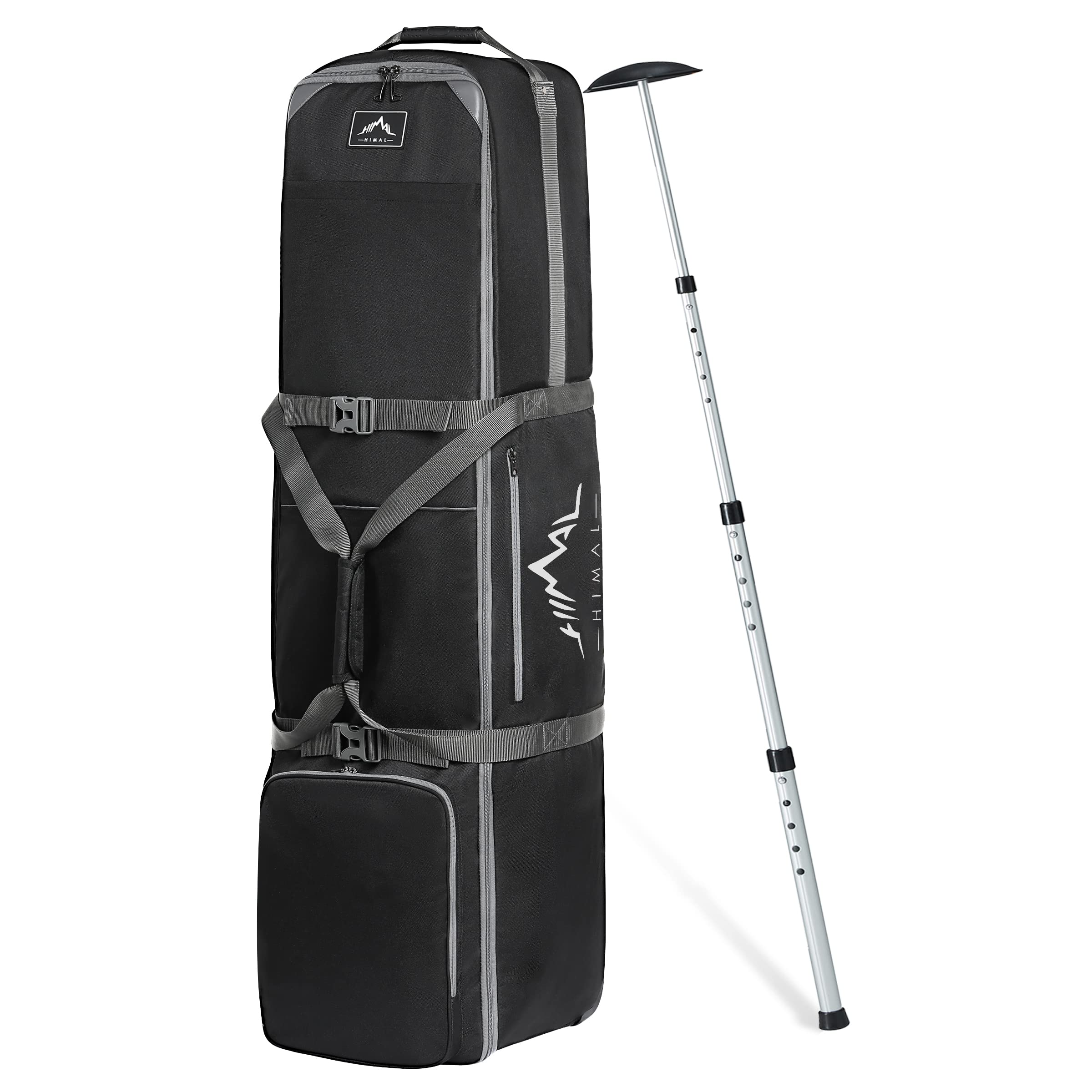 GoHimal 带可调节支撑杆的高尔夫旅行包，900D 重型牛津布高尔夫旅行箱，适用于带轮子的航空公司