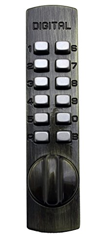 Lockey USA 适用于滑门的机械无钥匙表面安装钩舌锁...