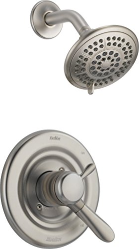 Delta Faucet Lahara 17 系列双功能淋浴装饰套件，带 5 喷淋触摸清洁淋浴喷头，不锈钢 T17238-SS（不含阀门）