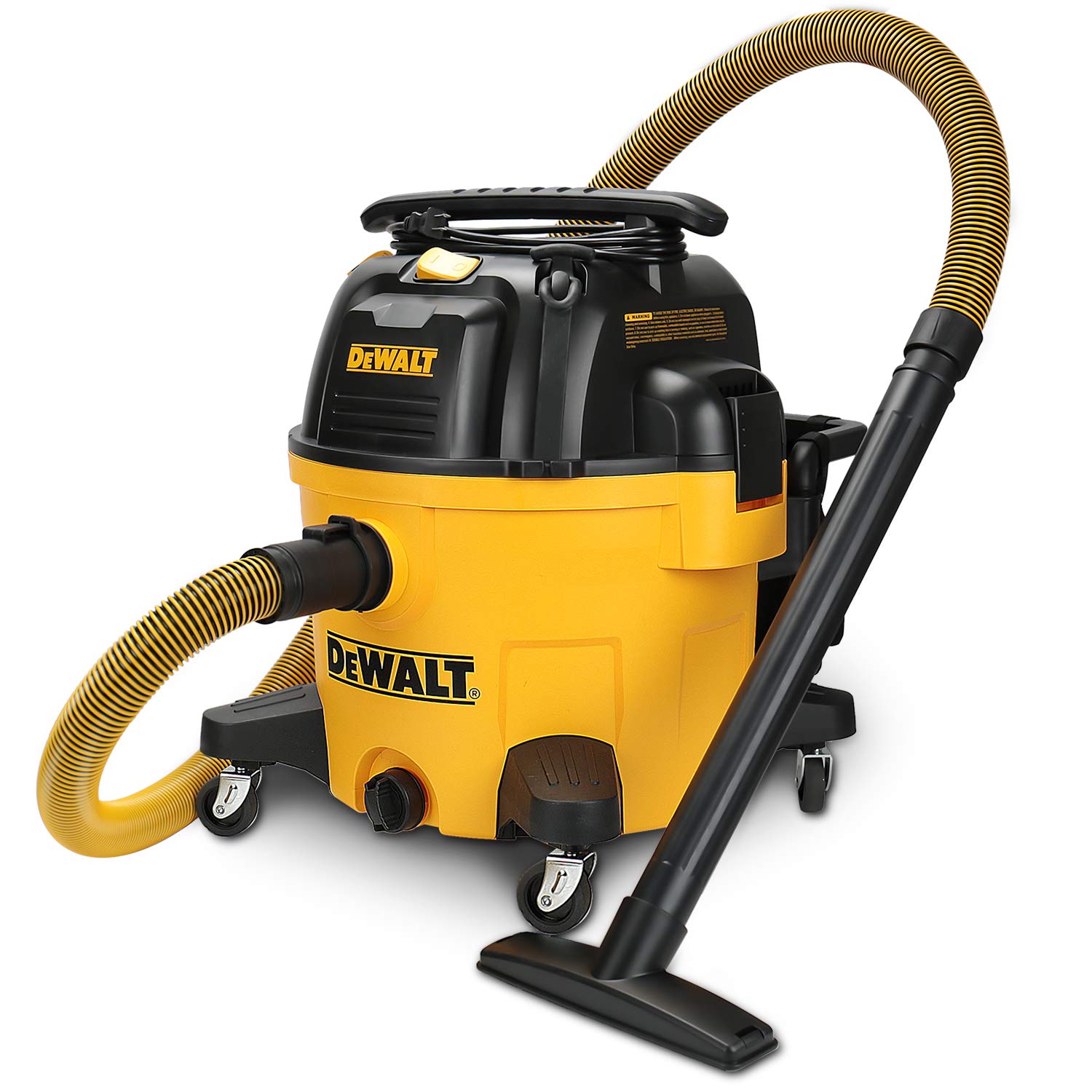 DEWALT 9 加仑湿/干 VAC，重型车间真空吸尘器，带附件，5 峰值 HP，带鼓风机功能，DXV09PA，黄色