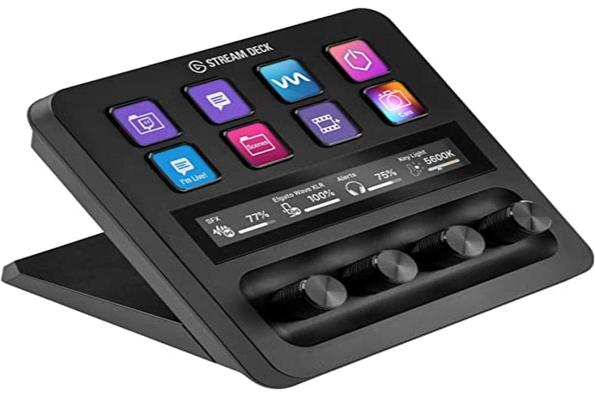 Elgato Stream Deck +、音频混合器、制作控制台和工作室控制器，适用于内容创作者、流媒体、游戏，具有可定制的触摸条转盘和 LCD 按键，适用于 Mac 和 PC