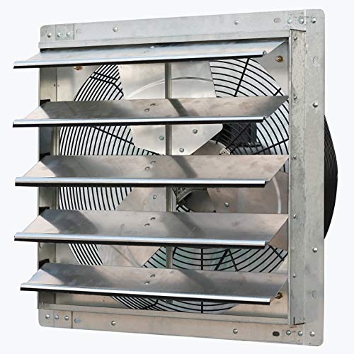 iLIVING - 20' 壁挂式排气扇 - 自动百叶窗 - 变速 - 用于家庭阁楼、棚屋或车库通风的排气扇（...