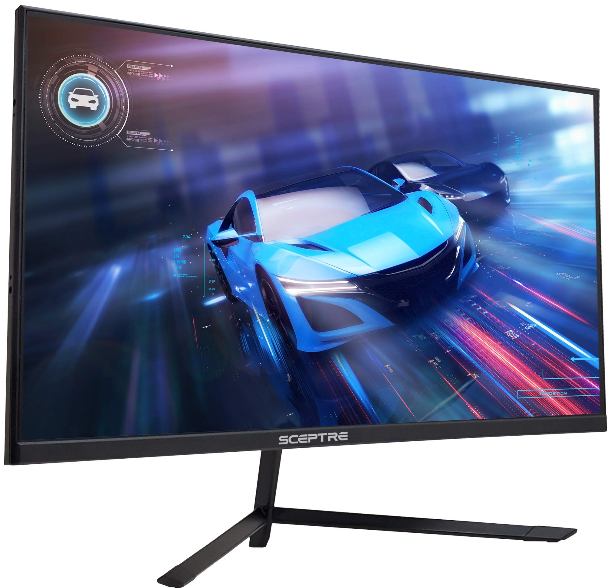 Sceptre 27 英寸 IPS LED 游戏显示器 1ms HDMI x3 DisplayPort 高达 144Hz AMD FreeSync Premium 内置扬声器，无边机黑色 (E275B-FPN168)