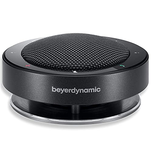 BeyerDynamic PHONUM 蓝牙/USB 扬声器 - 具有 360° 语音跟踪、主动降噪、兼容所有领先平台和硬件的波束成形麦克风，包括变焦、12 小时电池