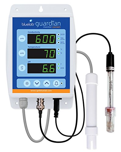 Bluelab MONGUACON Guardian Monitor Connect 用于测量水中的 pH、温度和 TDS，具有数据记录功能（不包括连接棒）、用于水培系统和室内植物生长的营养计