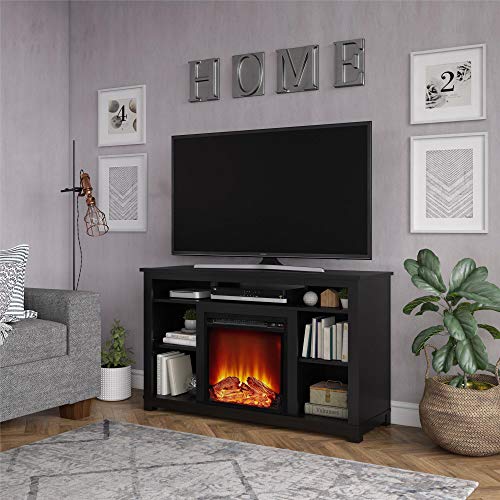 Ameriwood Home Edgewood 电视控制台，带壁炉，适用于 60 英寸以下电视，风化橡木