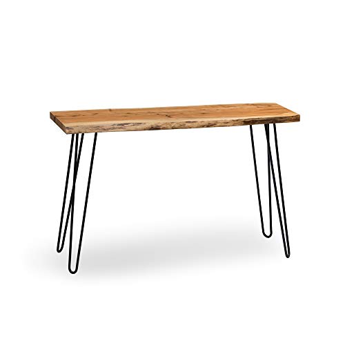 Alaterre Furniture 发夹天然木材与金属 48' 媒体控制台桌，活边